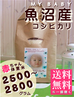 出産内祝い体重米 MY BABY魚沼:2500~2800g